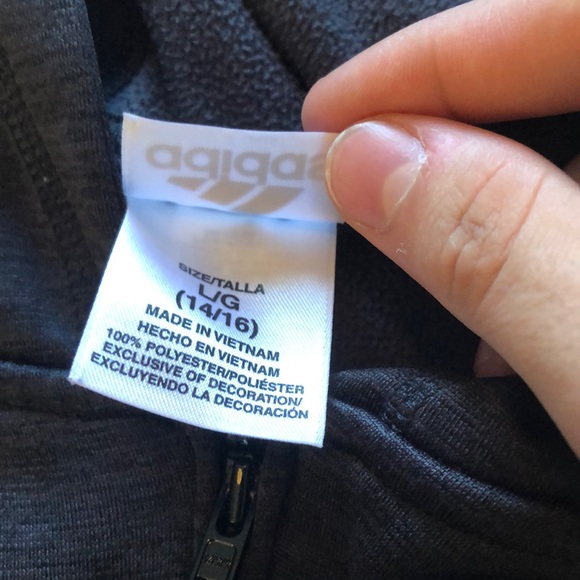 adidas Black Tracksuit Hoodie - Youth Large - Picture 4 of 6